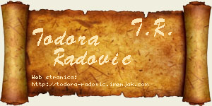 Todora Radović vizit kartica